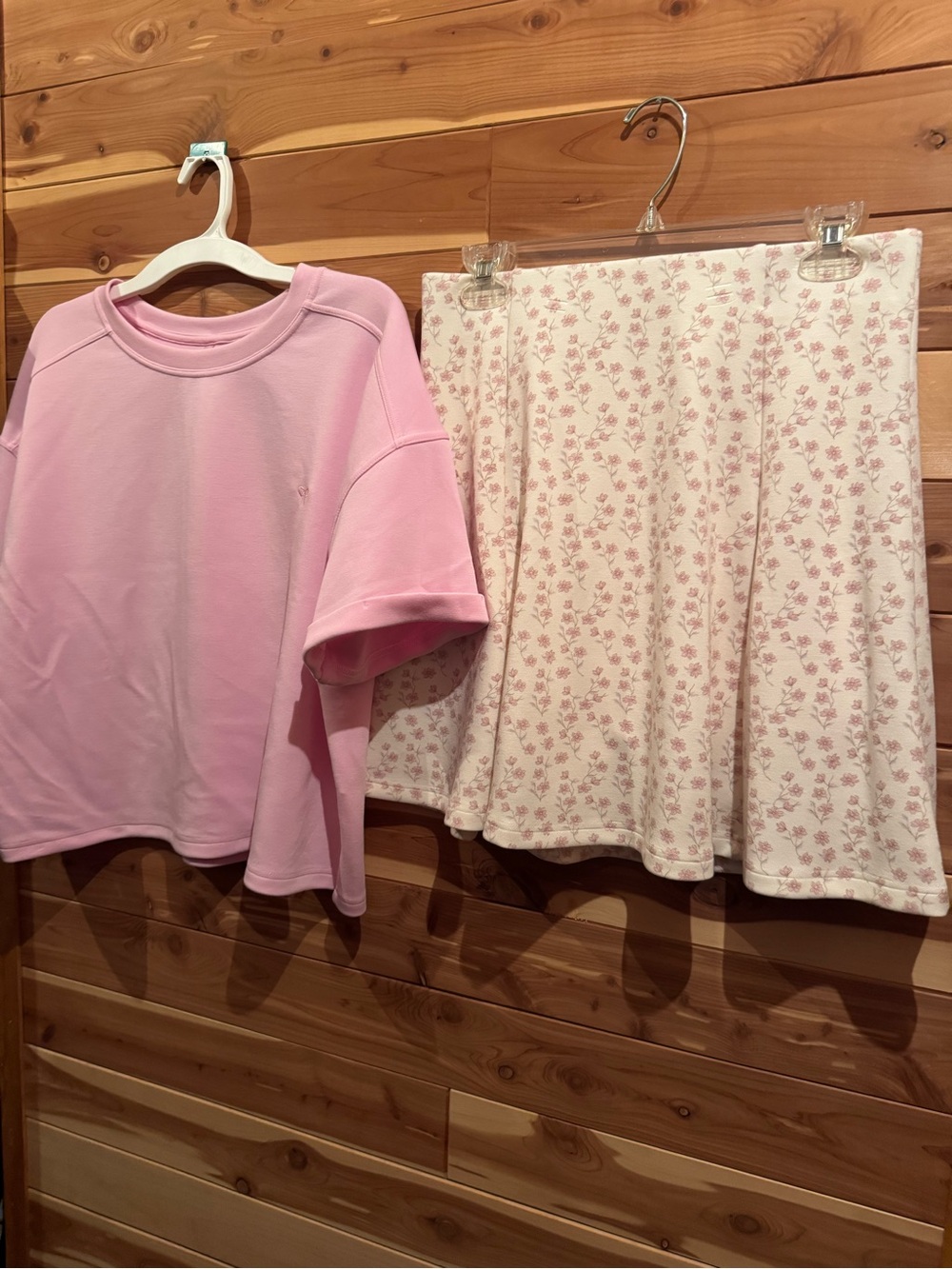 Simply Southern Pink Top and Floral Skort Set